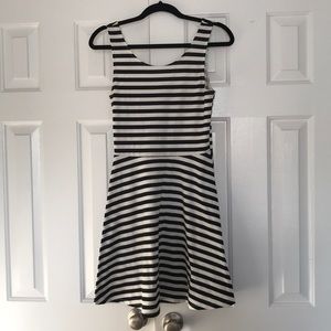 Navy Blue and White Dress